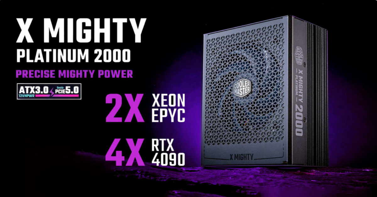 Cooler Master X Mighty 2000W PSU - Ideal for Quad GeForce RTX 4090 Graphics Cards